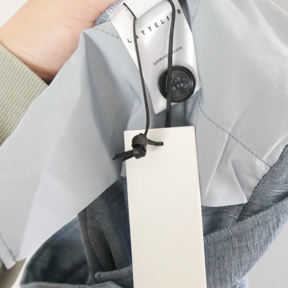 NWT Lattelier Line Drawstring Pant Blue 100% Linen Pants Medium - Picture 2 of 14